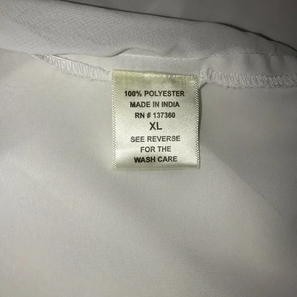 LIVE 4 TRUTH Sheer White Blouse with Gold Tone pocket accents SIZE XL - Picture 5 of 6